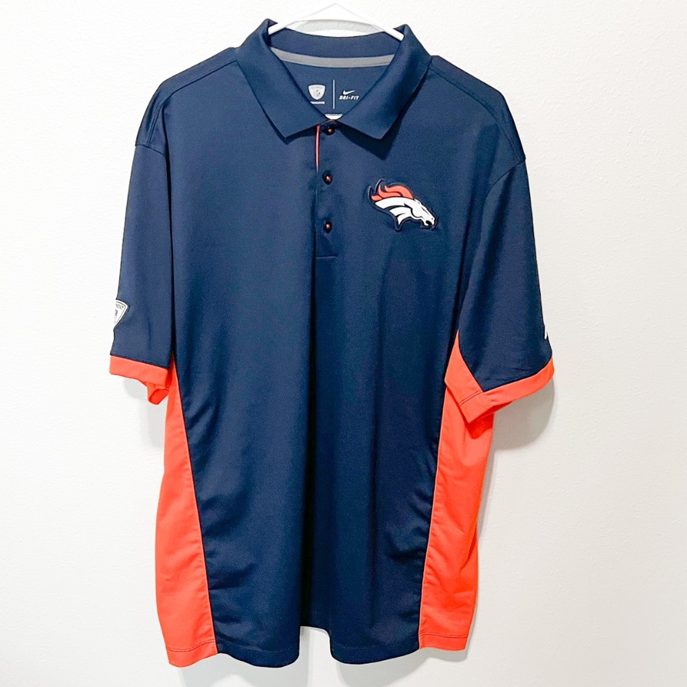 NIKE NFL EQUIPMENT Dri-Fit Denver Broncos Polo (Size XL)